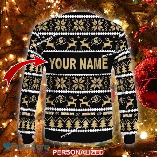 Custom Name NEW Singing Colorado Buffaloes Ugly Christmas Sweater Gift For Men And Women - NCAA Colorado Buffaloes Ugly Christmas Sweater For Men And Women Photo 2