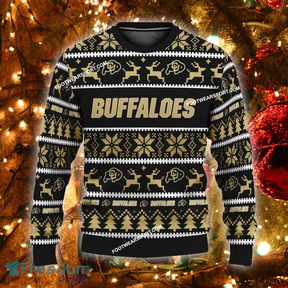 Custom Name NEW Singing Colorado Buffaloes Ugly Christmas Sweater Gift For Men And Women - NCAA Colorado Buffaloes Ugly Christmas Sweater For Men And Women Photo 1