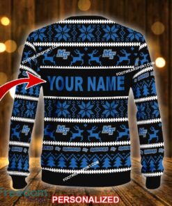 Custom Name NEW Sled Middle Tenn Blue Raiders Ugly Christmas Sweater Gift For Men And Women - NCAA Middle Tenn Blue Raiders Ugly Christmas Sweater For Men And Women Photo 2