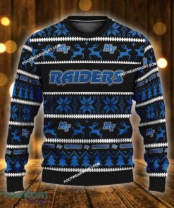 Custom Name NEW Sled Middle Tenn Blue Raiders Ugly Christmas Sweater Gift For Men And Women - NCAA Middle Tenn Blue Raiders Ugly Christmas Sweater For Men And Women Photo 1