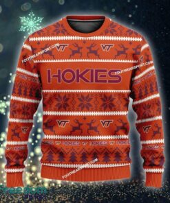 Custom Name NEW Sleigh Virginia Tech Hokies Ugly Christmas 3D Sweater Gift For Adult - NCAA Virginia Tech Hokies Ugly Christmas Sweater For Men And Women Photo 1