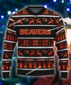 Custom Name NEW Snowboard Oregon State Beavers Knitted Xmas Sweater AOP Gift Holidays - NCAA Oregon State Beavers Ugly Christmas Sweater For Men And Women Photo 1