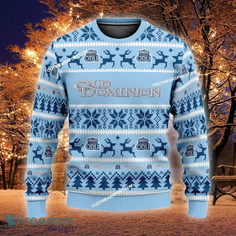 Custom Name NEW Snowdrift Old Dominion Monarchs Knitted Christmas Sweater Gift For Adult - NCAA Old Dominion Monarchs Ugly Christmas Sweater For Men And Women Photo 1