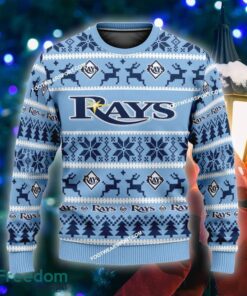 Custom Name NEW Snowflake Tampa Bay Rays Ugly Christmas 3D Sweater Gift For Adult - MLB Tampa Bay Rays Ugly Christmas Sweater For Men And Women Photo 1