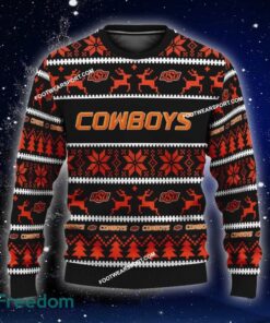 Custom Name NEW Snowplow Oklahoma State Cowboys Ugly Christmas Sweater Gift Holidays - NCAA Oklahoma State Cowboys Ugly Christmas Sweater For Men And Women Photo 1