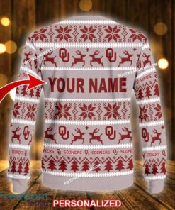 Custom Name NEW Snowsuit Oklahoma Sooners Ugly Xmas 3D Sweater Gift For Men And Women - NCAA Oklahoma Sooners Ugly Christmas Sweater For Men And Women Photo 2