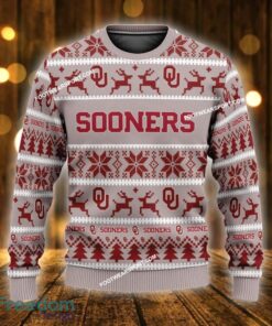 Custom Name NEW Snowsuit Oklahoma Sooners Ugly Xmas 3D Sweater Gift For Men And Women - NCAA Oklahoma Sooners Ugly Christmas Sweater For Men And Women Photo 1