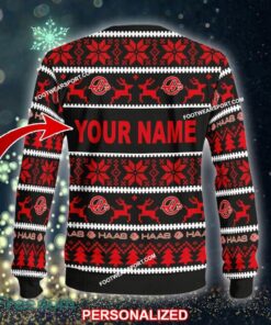 Custom Name NEW Snowy F1 Racing MoneyGram Haas F1 Team Knitted Xmas Sweater AOP Gift For Men And Women - F1 Racing MoneyGram Haas F1 Team Ugly Christmas Sweater For Men And Women Photo 2