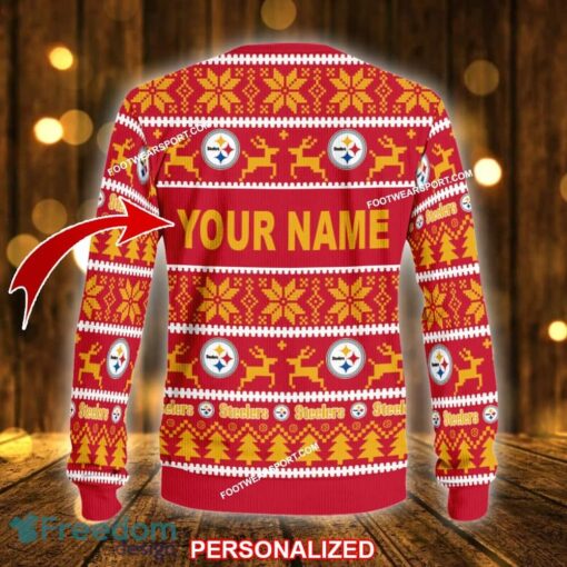 Custom Name NEW Soft Pittsburgh Steelers Ugly Christmas 3D Sweater Gift For Adult - NFL Pittsburgh Steelers Ugly Christmas Sweater For Men And Women Photo 2