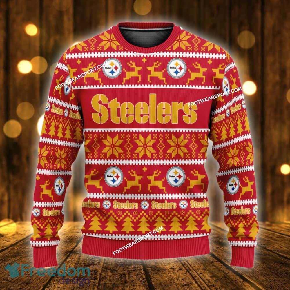 Custom Name NEW Soft Pittsburgh Steelers Ugly Christmas 3D Sweater Gift For Adult - NFL Pittsburgh Steelers Ugly Christmas Sweater For Men And Women Photo 1