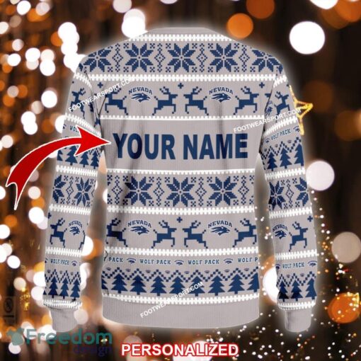 Custom Name NEW Soup Nevada Wolf Pack Knitted Xmas Sweater Gift For Adult - NCAA Nevada Wolf Pack Ugly Christmas Sweater For Men And Women Photo 2