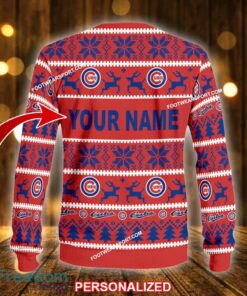 Custom Name NEW Special Chicago Cubs Knitted Christmas Sweater Gift For Men And Women - MLB Chicago Cubs Ugly Christmas Sweater For Men And Women Photo 2