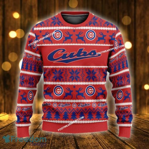 Custom Name NEW Special Chicago Cubs Knitted Christmas Sweater Gift For Men And Women - MLB Chicago Cubs Ugly Christmas Sweater For Men And Women Photo 1