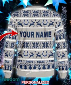 Custom Name NEW Special Indianapolis Colts Knitted Christmas Sweater AOP Gift Holidays - NFL Indianapolis Colts Ugly Christmas Sweater For Men And Women Photo 2