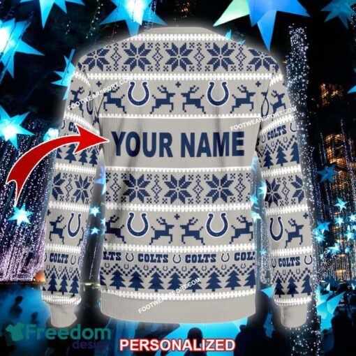 Custom Name NEW Special Indianapolis Colts Knitted Christmas Sweater AOP Gift Holidays - NFL Indianapolis Colts Ugly Christmas Sweater For Men And Women Photo 2