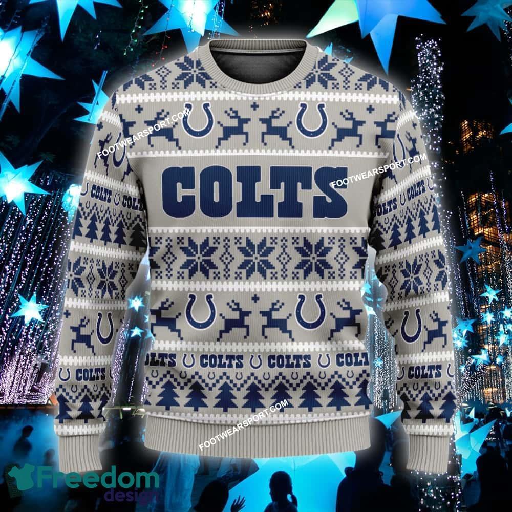 Custom Name NEW Special Indianapolis Colts Knitted Christmas Sweater AOP Gift Holidays - NFL Indianapolis Colts Ugly Christmas Sweater For Men And Women Photo 1