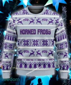 Custom Name NEW Star TCU Horned Frogs Ugly Christmas Sweater Gift Holidays - NCAA TCU Horned Frogs Ugly Christmas Sweater For Men And Women Photo 1