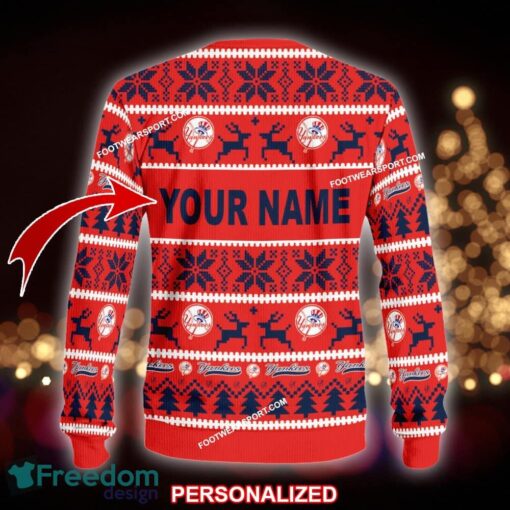 Custom Name NEW Stitch New York Yankees Ugly Christmas Sweater Gift For Adult - MLB New York Yankees Ugly Christmas Sweater For Men And Women Photo 2