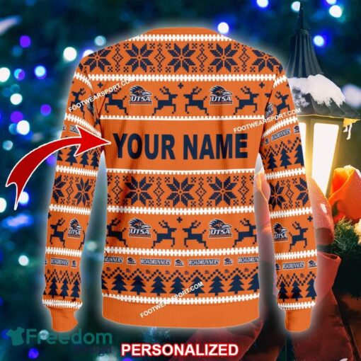 Custom Name NEW Stocking UTSA Roadrunners Ugly Christmas Sweater Gift For Men And Women - NCAA UTSA Roadrunners Ugly Christmas Sweater For Men And Women Photo 2