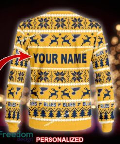 Custom Name NEW Style St. Louis Blues Ugly Christmas Sweater Gift Holidays - NHL St. Louis Blues Ugly Christmas Sweater For Men And Women Photo 2