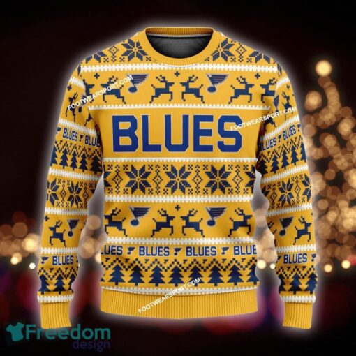 Custom Name NEW Style St. Louis Blues Ugly Christmas Sweater Gift Holidays - NHL St. Louis Blues Ugly Christmas Sweater For Men And Women Photo 1