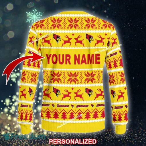 Custom Name NEW Stylish Illinois State Redbirds Knitted Christmas Sweater AOP Gift For Men And Women - NCAA2 Illinois State Redbirds Ugly Christmas Sweater For Men And Women Photo 2