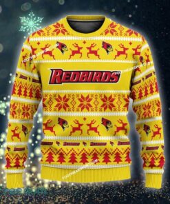 Custom Name NEW Stylish Illinois State Redbirds Knitted Christmas Sweater AOP Gift For Men And Women - NCAA2 Illinois State Redbirds Ugly Christmas Sweater For Men And Women Photo 1