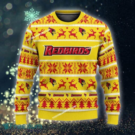 Custom Name NEW Stylish Illinois State Redbirds Knitted Christmas Sweater AOP Gift For Men And Women - NCAA2 Illinois State Redbirds Ugly Christmas Sweater For Men And Women Photo 1