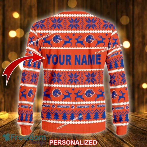 Custom Name NEW Surprise Boise State Broncos Ugly Christmas Sweater Gift For Men And Women - NCAA Boise State Broncos Ugly Christmas Sweater For Men And Women Photo 2