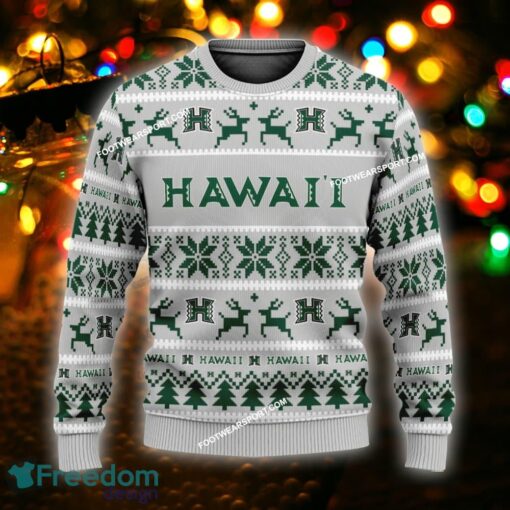 Custom Name NEW Swaddling Hawaii Rainbow Warriors Ugly Christmas 3D Sweater Gift For Adult - NCAA Hawaii Rainbow Warriors Ugly Christmas Sweater For Men And Women Photo 1