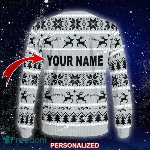 Custom Name NEW Sweater San Antonio Spurs Ugly Christmas 3D Sweater Gift For Men And Women - NBA San Antonio Spurs Ugly Christmas Sweater For Men And Women Photo 2