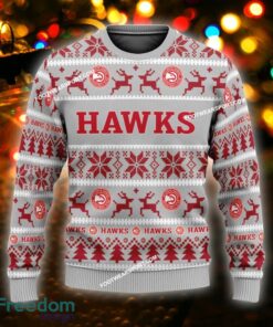 Custom Name NEW Textile Atlanta Hawks Ugly Xmas Sweater Gift For Adult - NBA Atlanta Hawks Ugly Christmas Sweater For Men And Women Photo 1