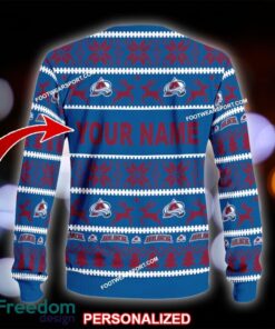 Custom Name NEW Textile Colorado Avalanche Ugly Xmas Sweater Gift For Men And Women - NHL Colorado Avalanche Ugly Christmas Sweater For Men And Women Photo 2