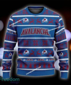 Custom Name NEW Textile Colorado Avalanche Ugly Xmas Sweater Gift For Men And Women - NHL Colorado Avalanche Ugly Christmas Sweater For Men And Women Photo 1