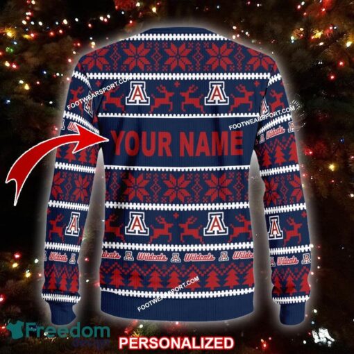 Custom Name NEW Tidings Arizona Wildcats Ugly Xmas Sweater Gift Holidays - NCAA Arizona Wildcats Ugly Christmas Sweater For Men And Women Photo 2