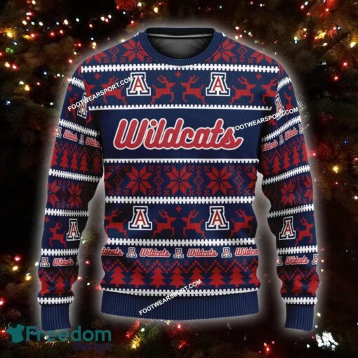 Custom Name NEW Tidings Arizona Wildcats Ugly Xmas Sweater Gift Holidays - NCAA Arizona Wildcats Ugly Christmas Sweater For Men And Women Photo 1