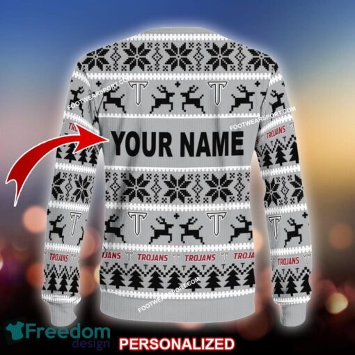 Custom Name NEW Tinsel Troy Trojans Knitted Christmas Sweater AOP Gift Holidays - NCAA Troy Trojans Ugly Christmas Sweater For Men And Women Photo 2