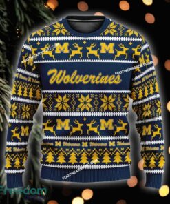 Custom Name NEW Toboggan Michigan Wolverines Ugly Christmas 3D Sweater Gift For Adult - NCAA Michigan Wolverines Ugly Christmas Sweater For Men And Women Photo 1