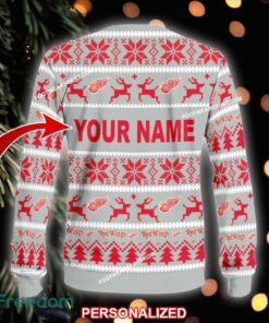 Custom Name NEW Tradition Detroit Red Wings Ugly Christmas Sweater Gift For Adult - NHL Detroit Red Wings Ugly Christmas Sweater For Men And Women Photo 2