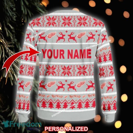 Custom Name NEW Tradition Detroit Red Wings Ugly Christmas Sweater Gift For Adult - NHL Detroit Red Wings Ugly Christmas Sweater For Men And Women Photo 2