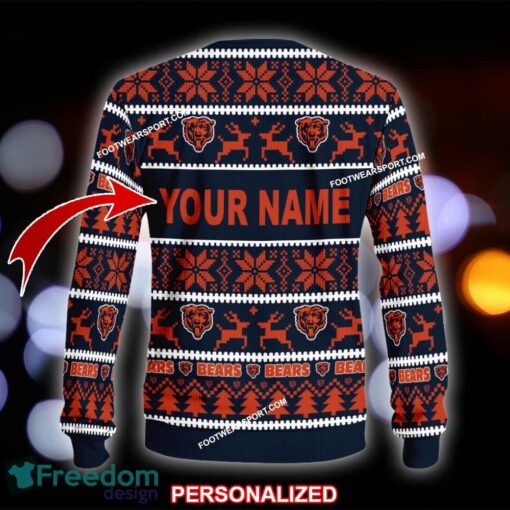 Custom Name NEW Trending Chicago Bears Ugly Christmas Sweater Gift Holidays - NFL Chicago Bears Ugly Christmas Sweater For Men And Women Photo 2