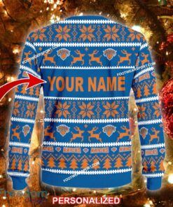 Custom Name NEW Trendy New York Knicks Knitted Christmas Sweater AOP Gift Holidays - NBA New York Knicks Ugly Christmas Sweater For Men And Women Photo 2