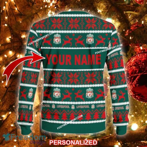 Custom Name NEW Turtleneck Liverpool Ugly Christmas Sweater Gift Holidays - EPL Liverpool Ugly Christmas Sweater For Men And Women Photo 2