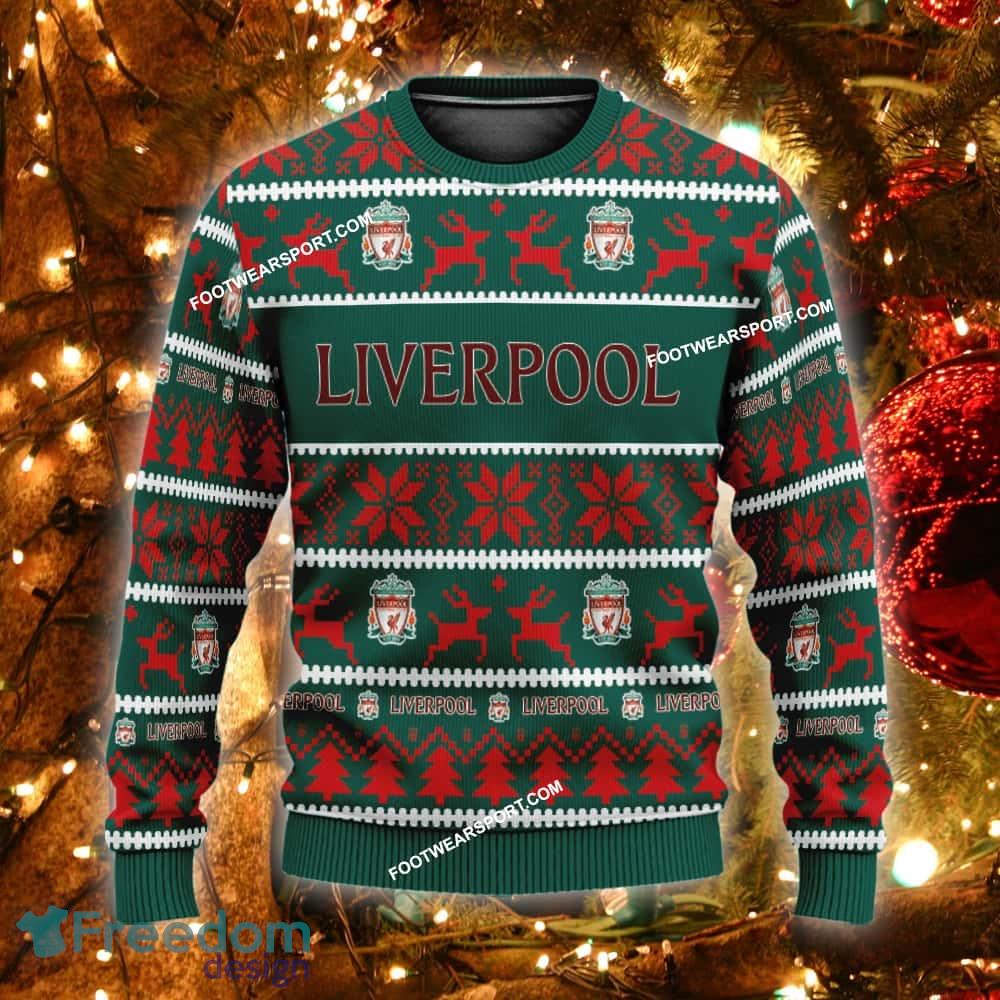 Custom Name NEW Turtleneck Liverpool Ugly Christmas Sweater Gift Holidays - EPL Liverpool Ugly Christmas Sweater For Men And Women Photo 1