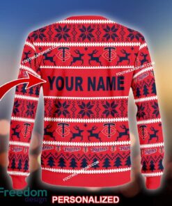 Custom Name NEW Weave Minnesota Twins Knitted Christmas Sweater Gift For Men And Women - MLB Minnesota Twins Ugly Christmas Sweater For Men And Women Photo 2