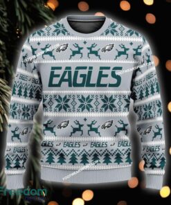 Custom Name NEW Weave Philadelphia Eagles Knitted Christmas Sweater AOP Gift Holidays