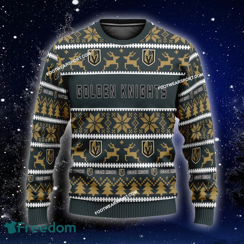 Custom Name NEW Winter Vegas Golden Knights Knitted Christmas Sweater AOP Gift Holidays image Custom Name NEW Winter Vegas Golden Knights Knitted Christmas Sweater AOP Gift Holidays - NHL Vegas Golden Knights Ugly Christmas Sweater For Men And Women Photo 1