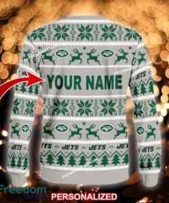 Custom Name NEW Woven New York Jets Ugly Xmas Sweater Gift For Men And Women - NFL New York Jets Ugly Christmas Sweater For Men And Women Photo 2