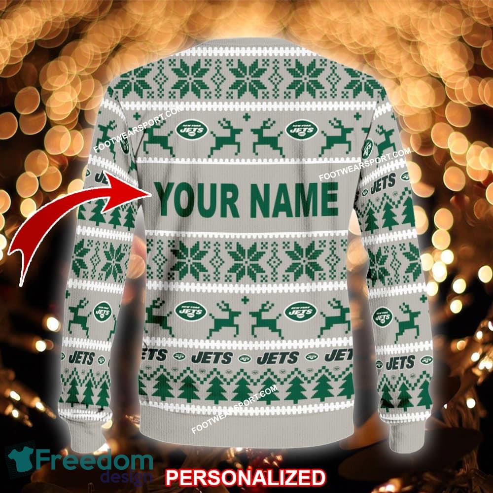 Custom Name NEW Woven New York Jets Ugly Xmas Sweater Gift For Men And Women image Custom Name NEW Woven New York Jets Ugly Xmas Sweater Gift For Men And Women - NFL New York Jets Ugly Christmas Sweater For Men And Women Photo 2