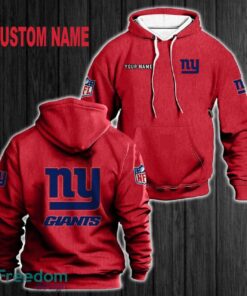 Custom Name New York Giants 3D Hoodie Red All OVer Print For Men Women Gift Christmas 2024